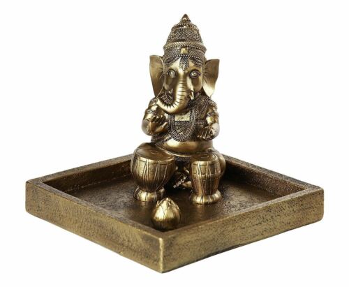 Ebros Hindu God Ganesha Elephant Meditation Theme Incense Burner Collectible