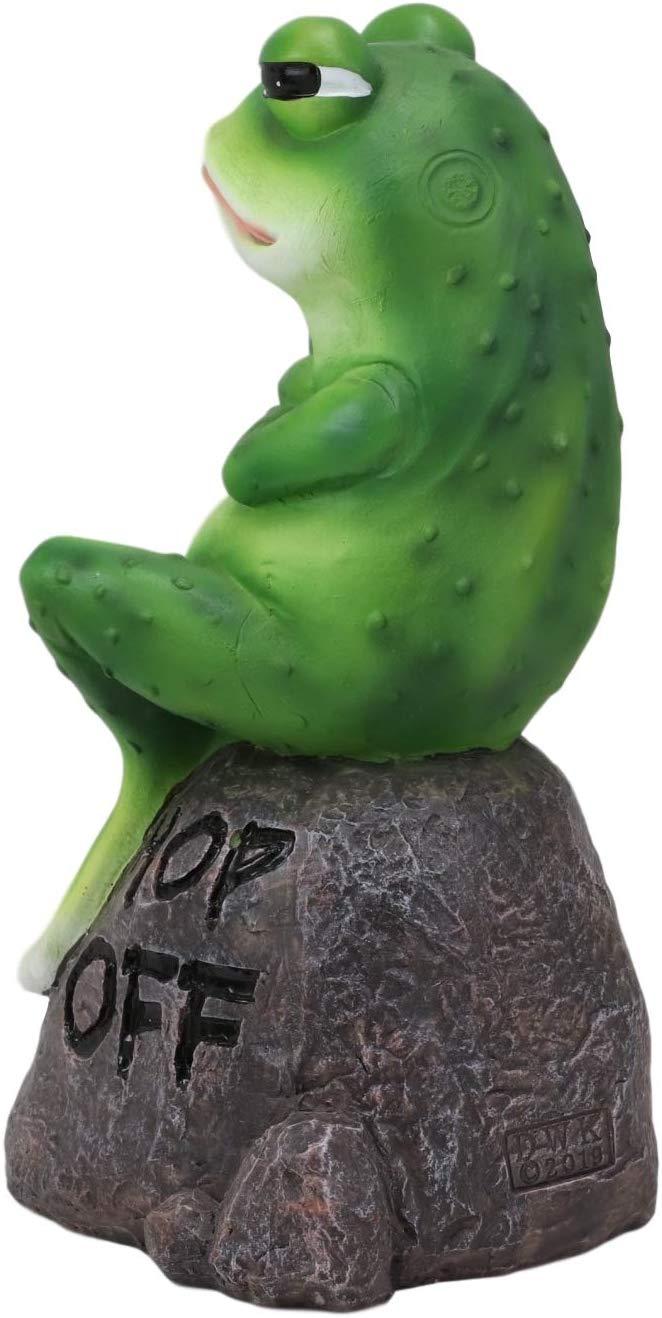 Ebros Hop Off Feisty Toad Frog On Landscape Rock Statue Rainforest Animal Decor