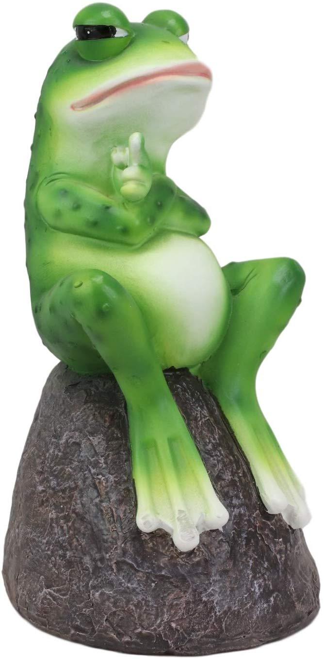 Ebros Hop Off Feisty Toad Frog On Landscape Rock Statue Rainforest Animal Decor