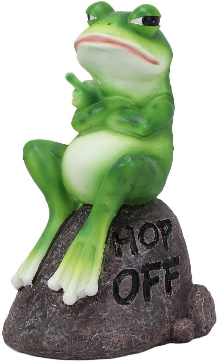 Ebros Hop Off Feisty Toad Frog On Landscape Rock Statue Rainforest Animal Decor