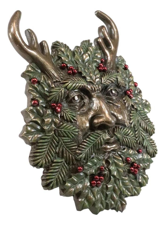 Ebros Horned God Winter Season Greenman Pan Wall Plaque 7"L Vegetative Deity