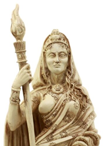 Ebros Ivory Hecate Statue Greek Goddess Hekate With She-Dogs Figurine 10.75" H