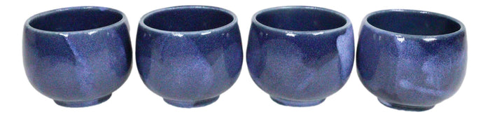 Ebros Japanese 8oz Ceramic Blue Cherry Blossom Sake Set Flask With Four Cups Asian Japan Cultural Toast Decor Party Hosting Set