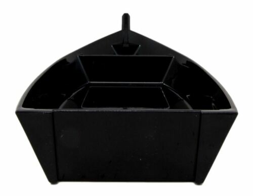 Ebros Japanese Black Plastic Lacquer Sushi Fishing Boat Serving Plate Set Of Two