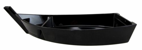 Ebros Japanese Black Plastic Lacquer Sushi Fishing Boat Serving Plate Set Of Two