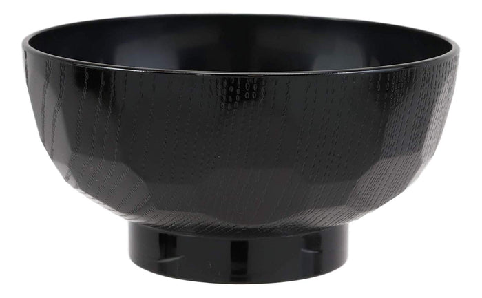 Ebros Japanese Contemporary Black Lacquer Ridged Bowls Made In Japan Set Of 6