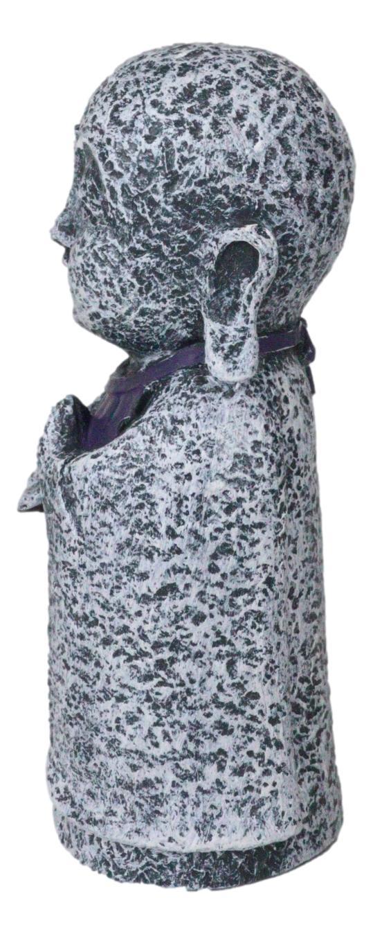 Ebros Japanese Namaste Praying Jizo Monk With Purple Bib Statue 4.75" H Figurine