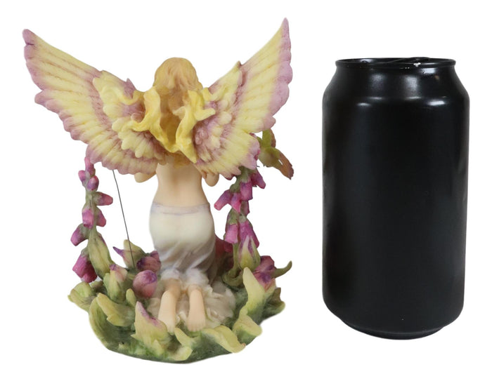 Ebros Jody Bergsma Faith Fairy Purple Flower With Hummingbirds Statue 5.75" Tall