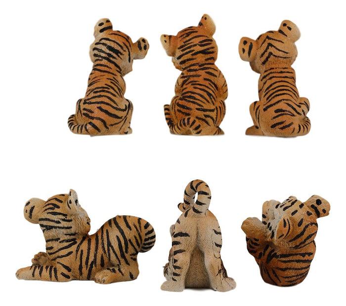 Ebros Jungle Playful Bengal Orange Tiger Cubs Mini Figurines Forest Tigers