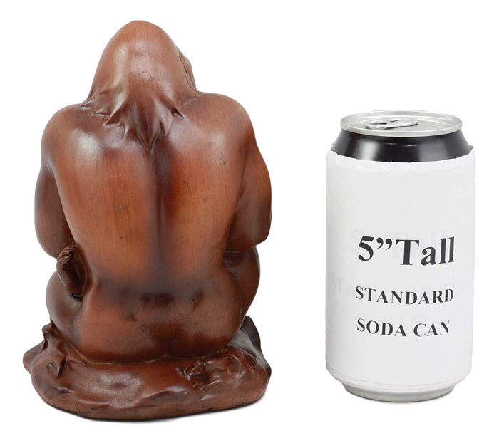 Ebros Jungle Wildlife Female Gorilla With Baby Statue 6.5" Tall Resin In Faux Wood Finish
