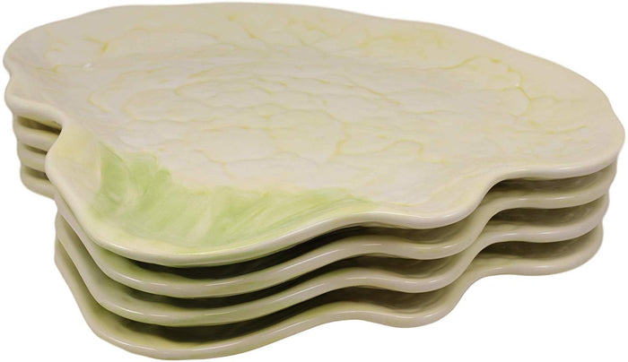 Ebros Kitchen Cauliflower Steak Shaped Serving Plates Or Dish Platters SET OF 4