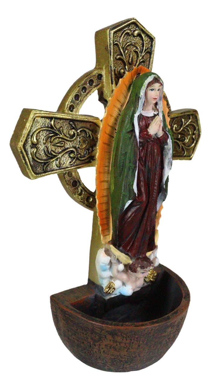 Ebros Lady Of Guadalupe Holy Water Font Wall Decor 6.75 Inches Tall Catholic
