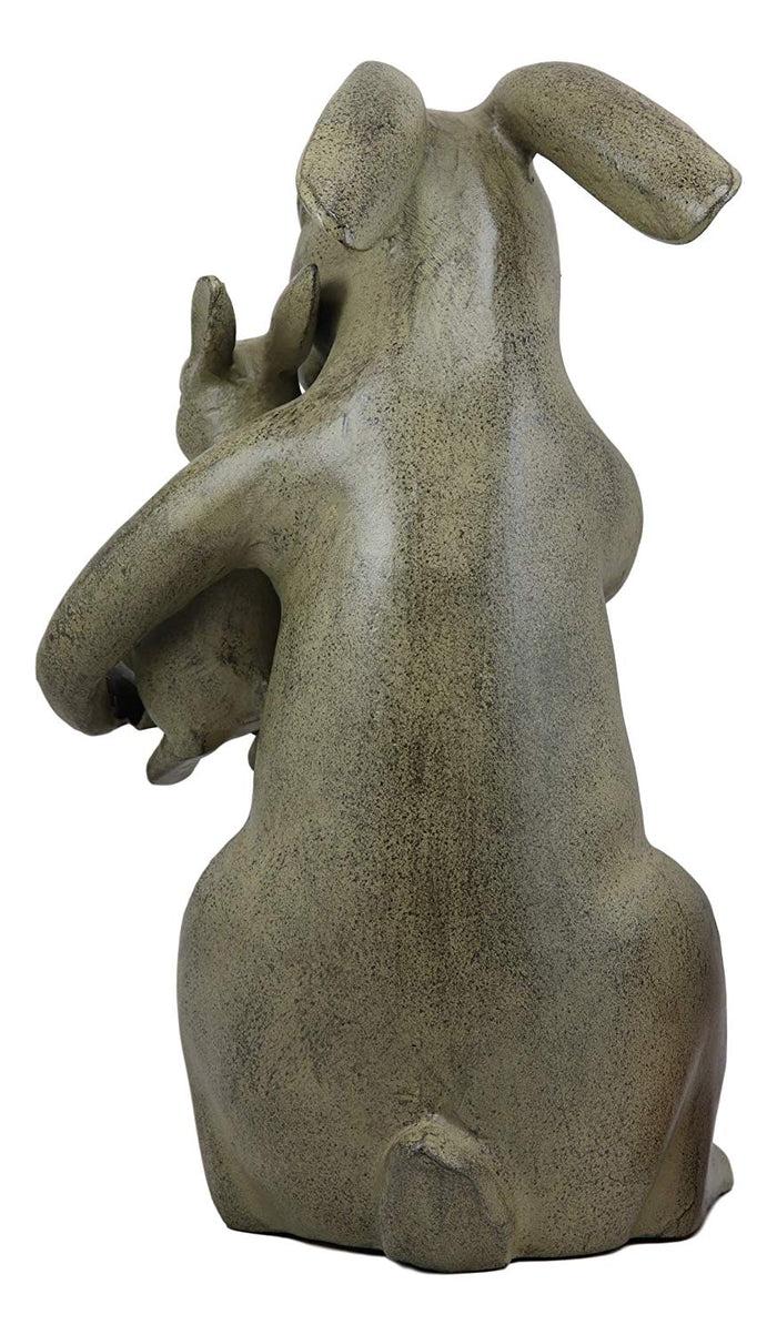 Ebros Large 13"Tall Aluminum Whimsical Story Time Mother Rabbit Reading Book To Her Kit Garden Statue Animal Fairy Tale Nursery Rhymes Rustic Cottage Outdoors Lawn Pool Patio Home Decorative Figurine