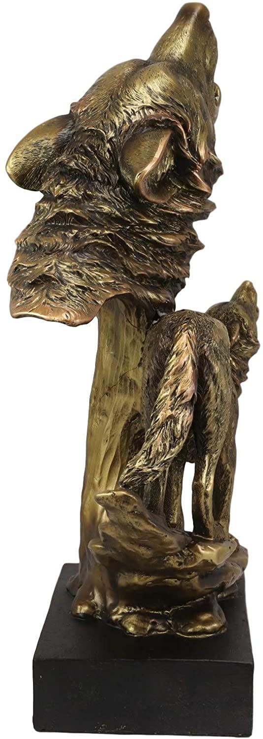 Ebros Large 15" Tall Howling Wolf Bust Statue On Museum Style Pedestal Base