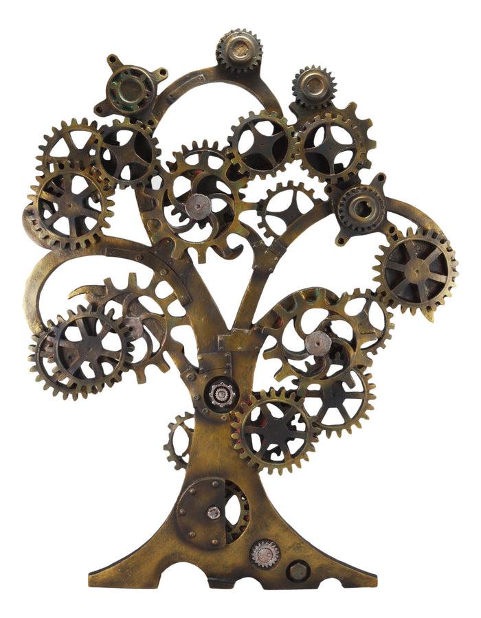 Ebros Large 20" High Steampunk Tree Of Life Wall Decor Victorian Sci Fi Celtic Sacred Tree With Painted Gearwork Pressure Gauge Hanging Plaque Figurine