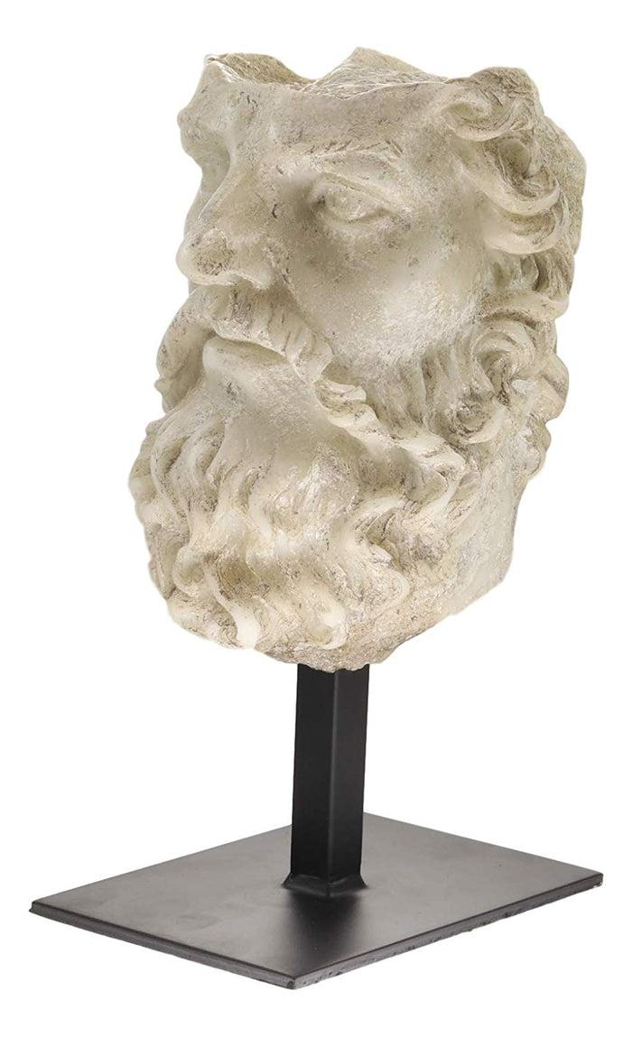 Ebros Large Ancient Classical Greek Roman Emperor Lucius Verus Fragmentary Head Bust Antique Artifact Reproduction Replica With Museum Gallery Stand Statue Classic Home Decorative Figurine Heads