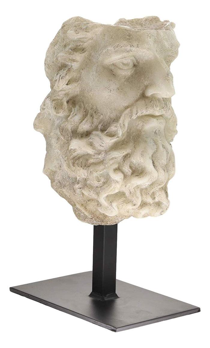 Ebros Large Ancient Classical Greek Roman Emperor Lucius Verus Fragmentary Head Bust Antique Artifact Reproduction Replica With Museum Gallery Stand Statue Classic Home Decorative Figurine Heads