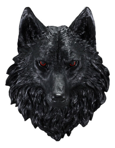 Ebros Large Black Wolf Head With Blood Eyes Wall Decor Plaque 16.5" Tall