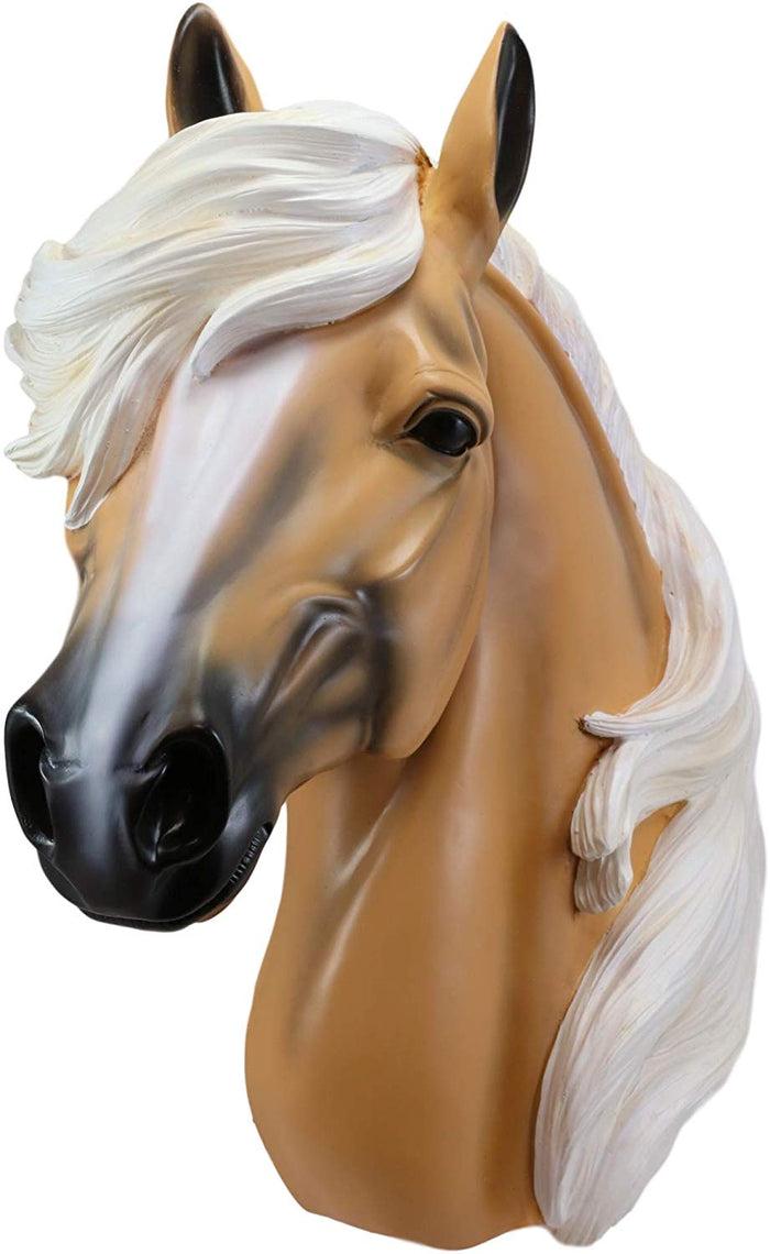 Ebros Large Equine Chestnut Palomino Parade Horse Head Wall Sculpture 17.5"H