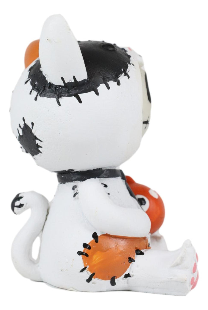Ebros Large Furrybones Calico Cat Mao Mao With Fish Costume Cute Skeleton Figurine