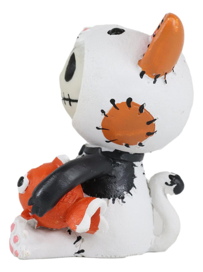 Ebros Large Furrybones Calico Cat Mao Mao With Fish Costume Cute Skeleton Figurine