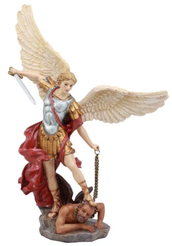 Ebros Large Guido Reni Baroque Art Saint Michael The Archangel Trampling On The Devil Statue Guardian Protector Decor Figurine Patron Of Police Soldiers Doctors