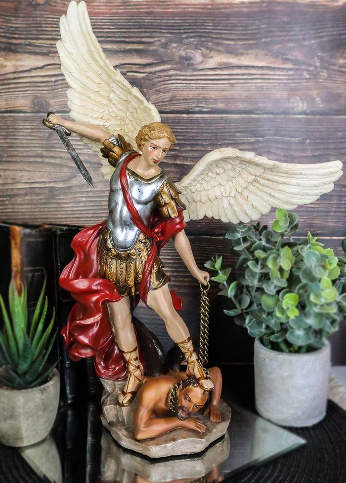 Ebros Large Guido Reni Baroque Art Saint Michael The Archangel Trampling On The Devil Statue Guardian Protector Decor Figurine Patron Of Police Soldiers Doctors