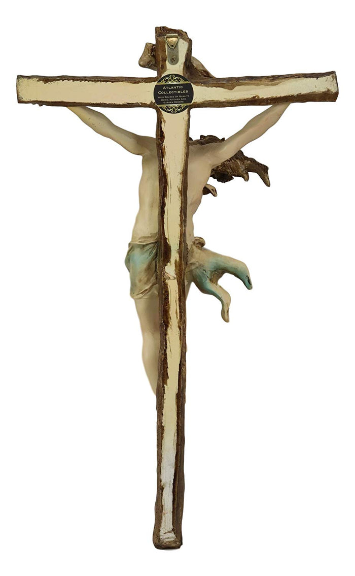 Ebros Large Jesus Christ At Calvary Crucifix INRI Wall Cross Hanging Plaque 20"H