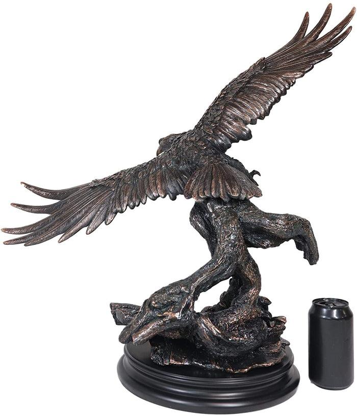 Ebros Large King Of The Skies Majestic Bald Eagle Swooping Over Tree Branches Statue