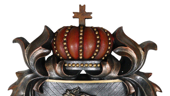 Ebros Large Medieval Heraldic Royal Lion Coat Of Arms King Crown Shield Plaque