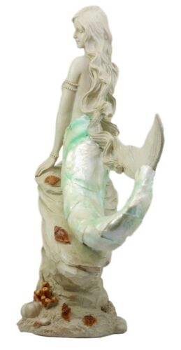 Ebros Large Ocean Princess Ariel Mermaid Sitting On Sea Rock Figurine 16"H Decor