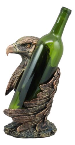 Ebros Large Patriotic Bald Eagle Wine Bottle Holder Figurine In Faux Bronze Finish 10" High