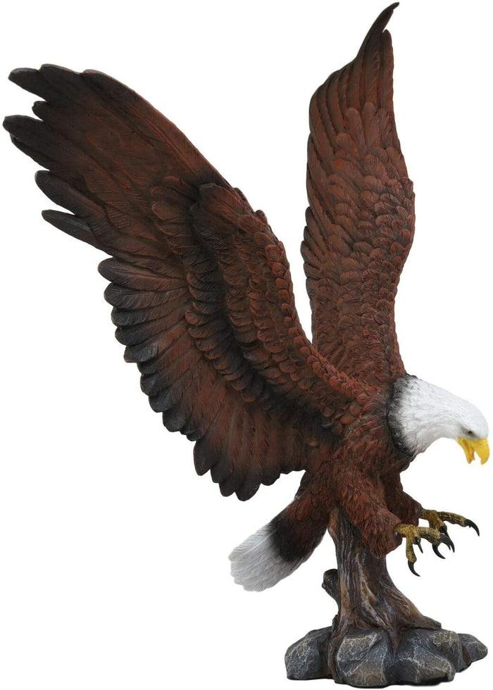 Ebros Large Rocky Mountain Bald Eagle Descending On Prey Statue Decor Figurine