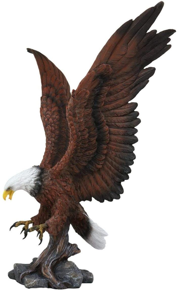 Ebros Large Rocky Mountain Bald Eagle Descending On Prey Statue Decor Figurine