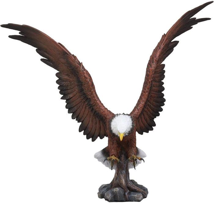 Ebros Large Rocky Mountain Bald Eagle Descending On Prey Statue Decor Figurine