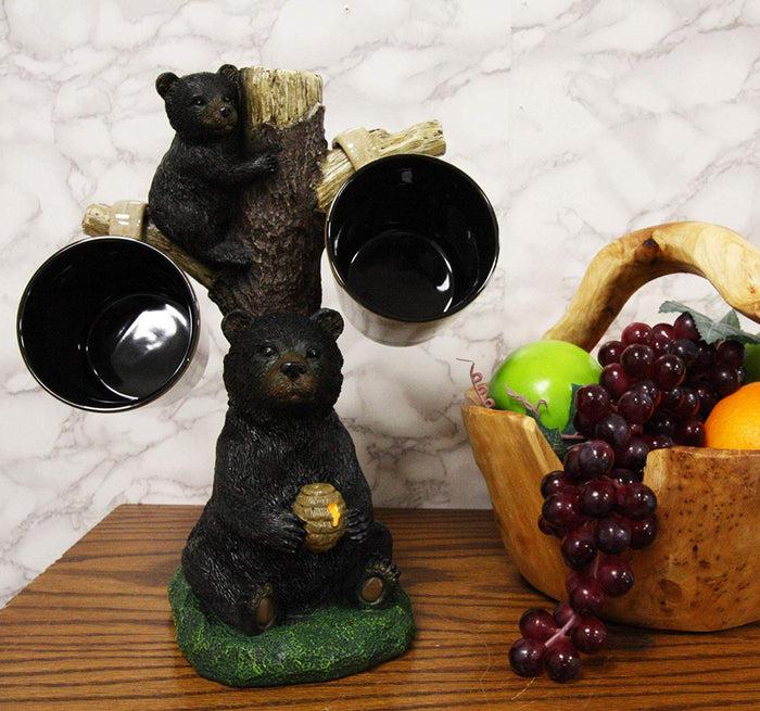 Ebros Large Rustic Mother Bear With Honeycomb And Climbing Cub Mug Tree Statue