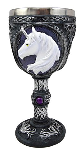 Ebros Large Unicorn Wine Of Purity Goblet Chalice Cup Figurine 8oz Fantasy Decor