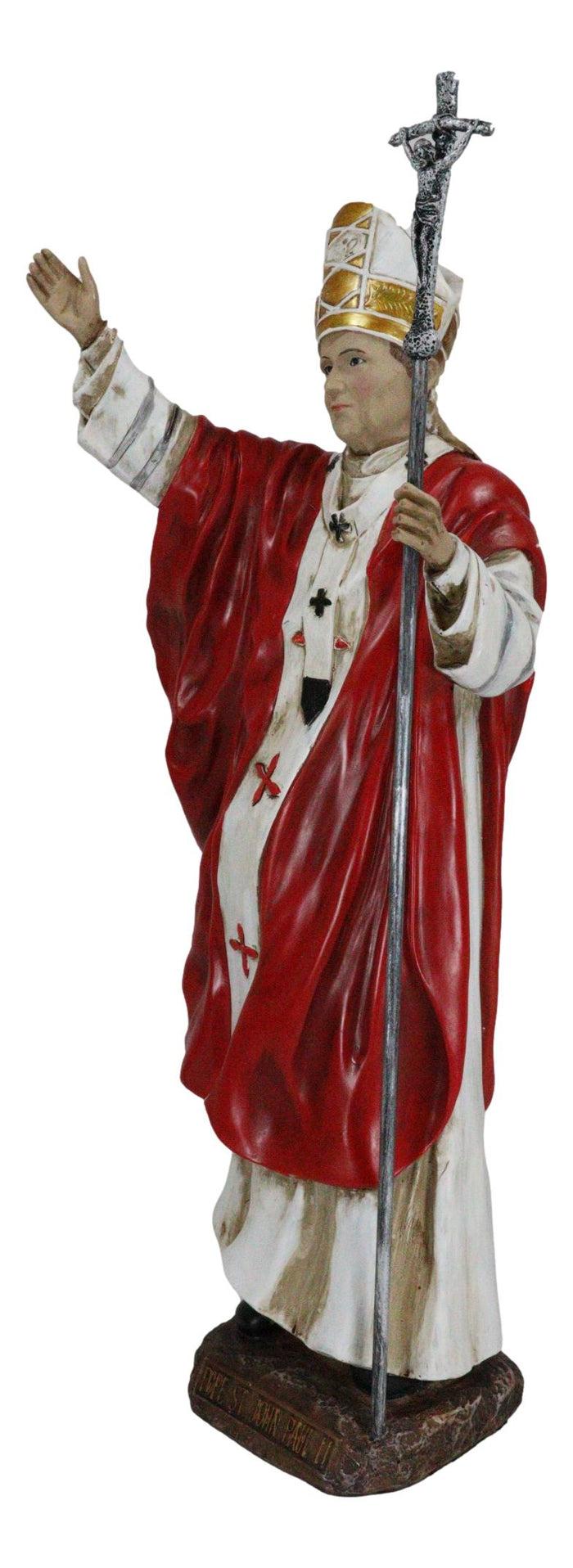 Ebros Large Venerable Pope John Paul II Holding The Cross Of Christ Statue