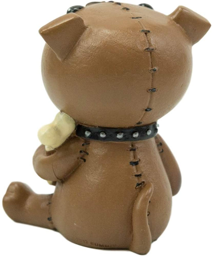 Ebros Larger Furry Bones Brown Rocky Holding Bone Skeleton 4"H Furrybones Skulls