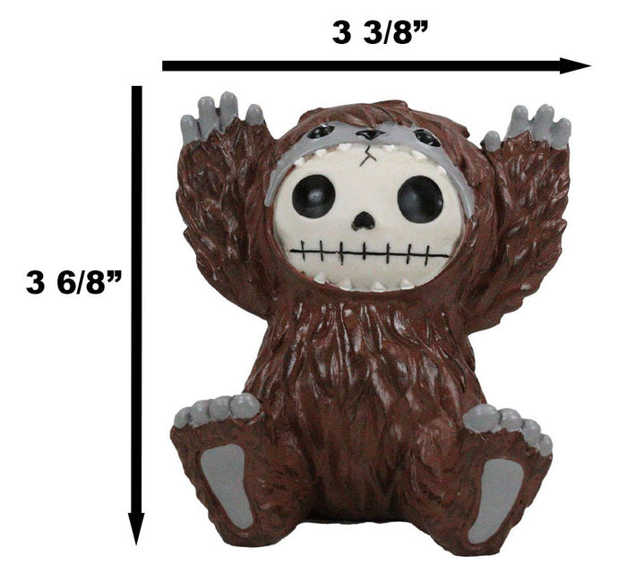 Ebros Larger Furry Bones Man Or Ape Bigfoot Skeleton Monster Collectible Figurine 3.5" H Furrybones Mythical Legend Mountain Forest Dweller