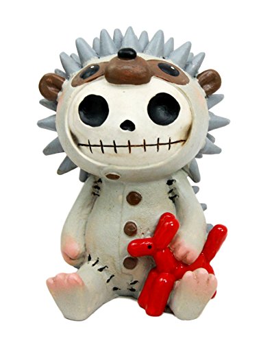 Ebros Larger Furry Bones Pygmy Hedgehog Skeleton Monster Sit Up Ornament Figurine 3.75"Tall