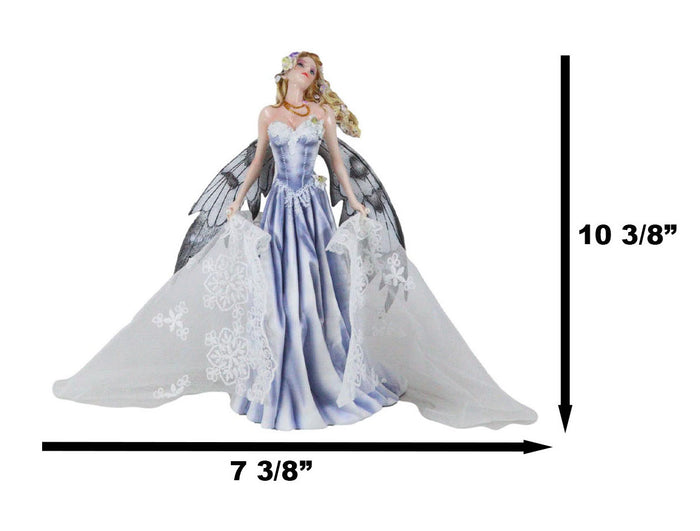 Ebros Last Light Ethereal Bridal Fairy Statue With Embroidered Sheer Fabric 10.5" Tall By Nene Thomas Decorative Mythical Fantasy Figurine Collectible As Gift Ideas For Women Or Girls Anniversary