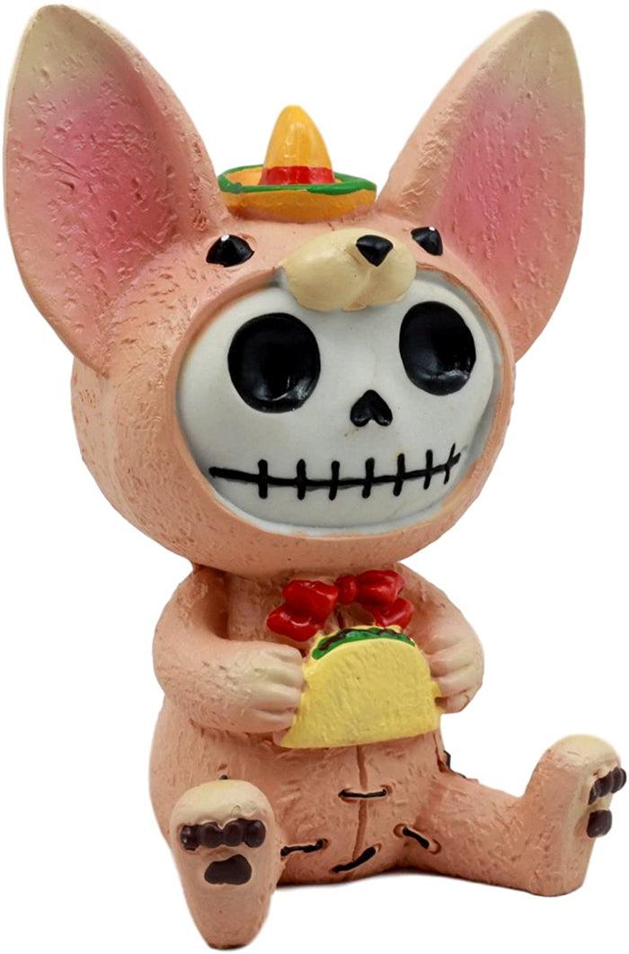 Ebros Latin Chihuahua Taco Furrybones Figurine 3.5" H Skeleton Collectible