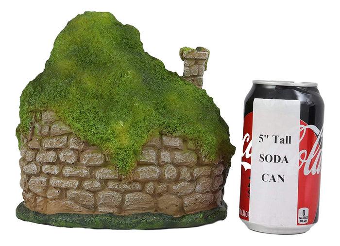 Ebros LED Light Up Miniature Enchanted Fairy Garden Stone Cottage House W/ Moving Door