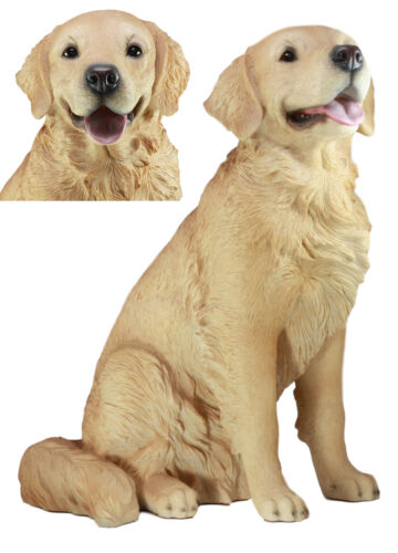 Ebros Lifelike Realistic Buddy Golden Retriever Statue 20.5" Tall Fine Pedigree Dog Breed Collectible Decor With Glass Eyes