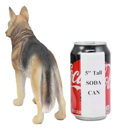 Ebros Lifelike Realistic German Shepherd Dog Statue With Glass Eyes 8.25" Long Animal Decorative Figurine