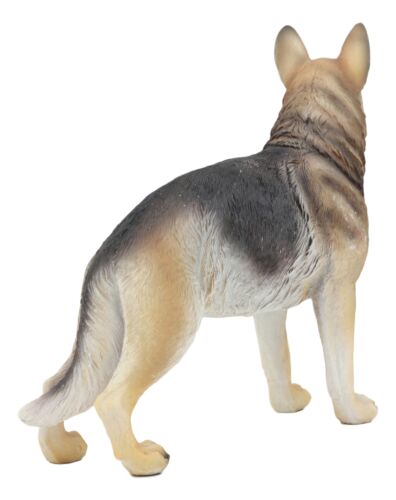 Ebros Lifelike Realistic German Shepherd Dog Statue With Glass Eyes 8.25" Long Animal Decorative Figurine