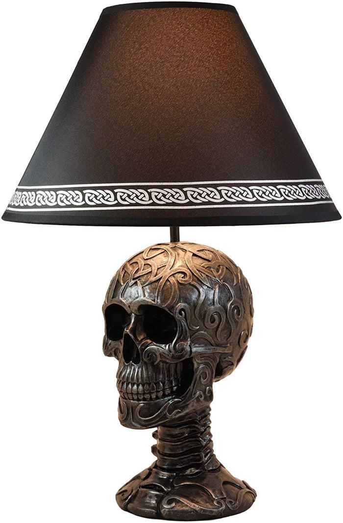 Ebros Light Of Wisdom Gothic Tribal Skull Table Lamp With Shade