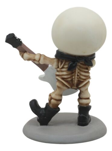 Ebros Lightning Lucky The Rock Star Skeleton Electric Guitarist Statue 3.5" Tall Unfortunate Luck Of The Lightning Guitar Rocker Collectible Figurine