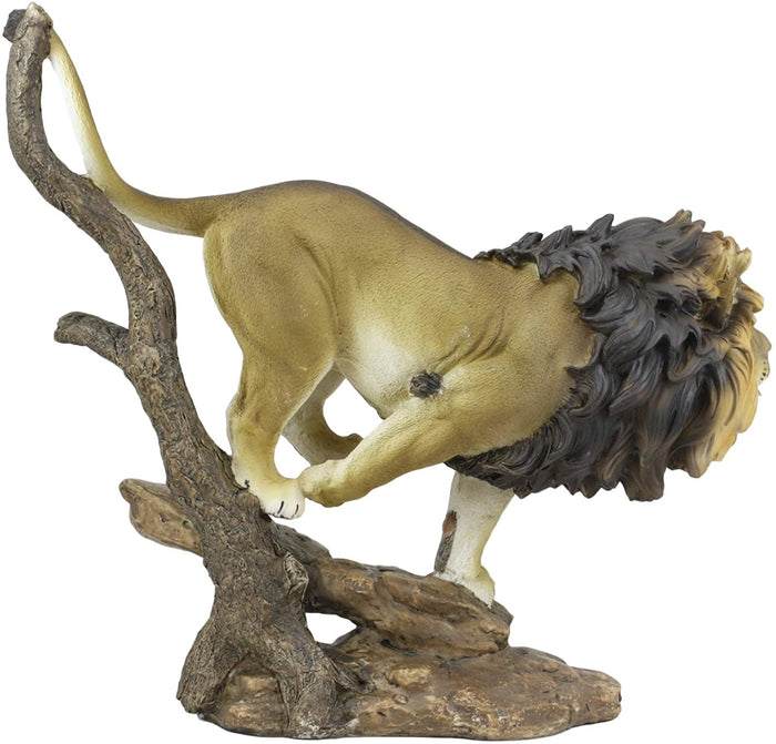 Ebros Lion King Of The Jungle Running Down A Sloping Rock Statue 11.25" Long